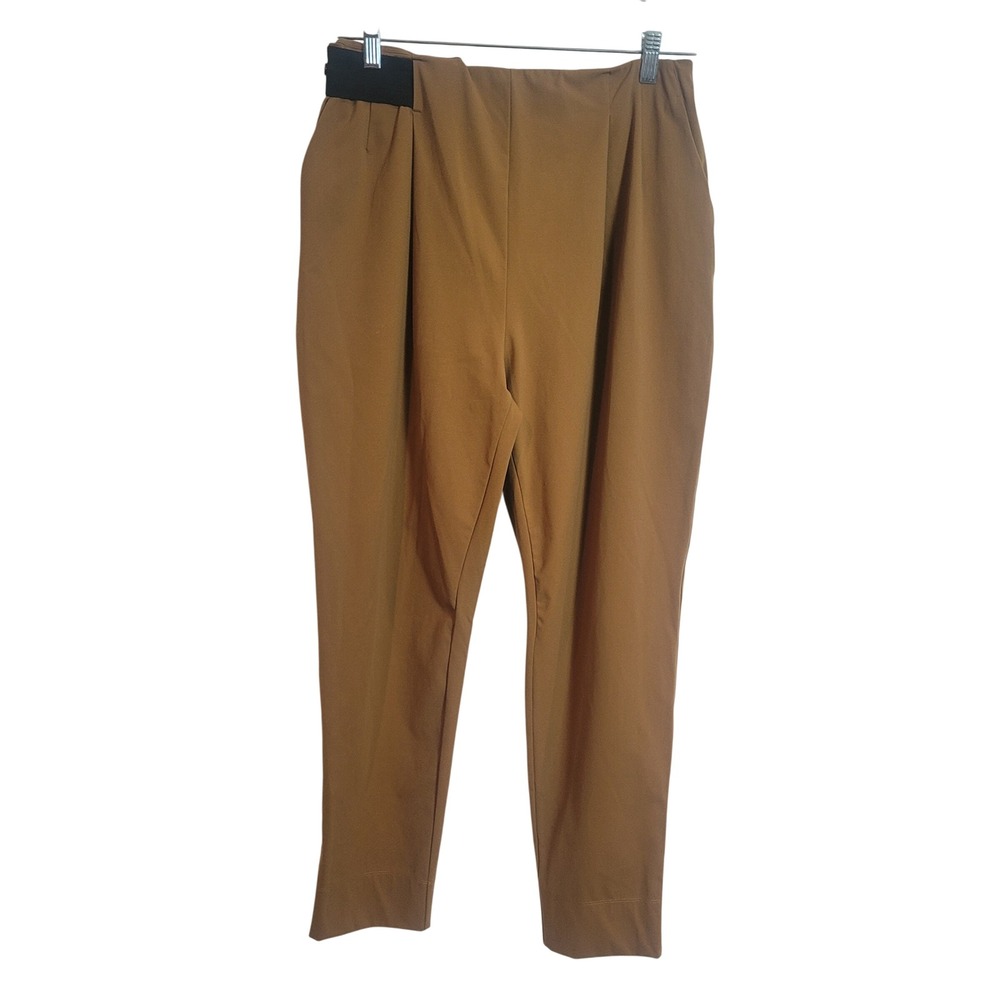 ADAY Turn It Up Brown Relaxed Fit High Waist Pants Athleisure Comfy Women Size L